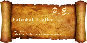 Peleskei Etelka névjegykártya